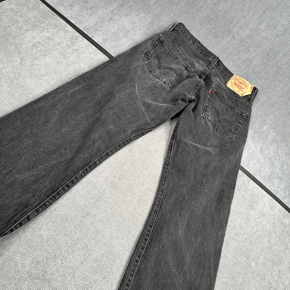 Vtg Levi 501 Original Fit Jeans W32 L29 Black Faded Straight Denim Mexico